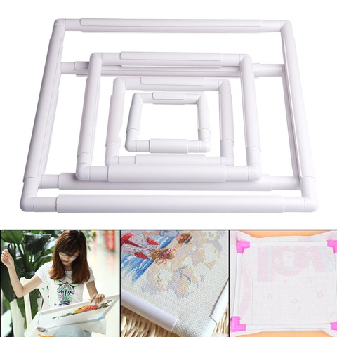 Handhold Square Shape Embroidery Plastic Frame Hoop Cross Stitch Craft DIY Tool ► Photo 1/6