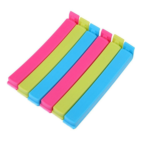 5pcs Random Color Food Bag Clips Portable Snack Sealer Clamp For Kitchen  Storage