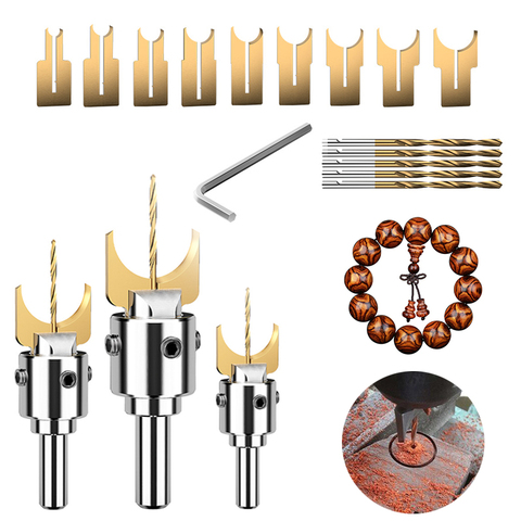 Premium Beads Drill Bit Carbide Ball Blade Woodworking Milling Cutter Molding Tool Beads Router Drills Bit Set ► Photo 1/6