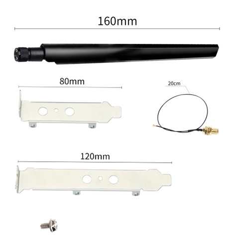 IPEX MHF4 U.fl Extension Cable 2x6Dbi 2.4GHz 5GHz Dual Band to RP-SMA Pigtail Antenna Set For Intel AX200 AX210 9260AC Wifi Card ► Photo 1/5