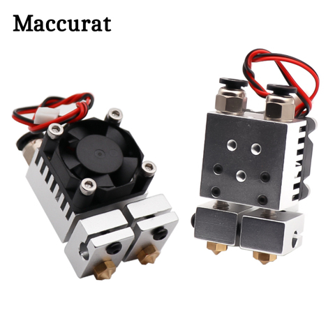 Double Head 2 in 2 out J-Head Long distance Bowden Extruder Extrusion 3D printer Parts Hot End All Metal Heat Sink 1.75mm 0.4mm ► Photo 1/1