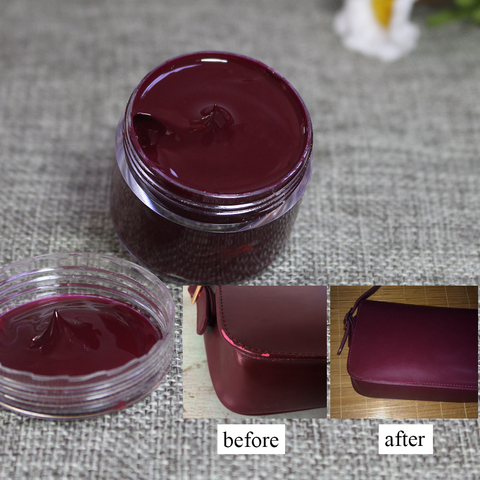 Wine Red Leather Paint Shoe Cream Coloring for Bag Sofa Car Seat Scratch 30ml Leather Dye Repair Restoration Color Change Paint ► Photo 1/6