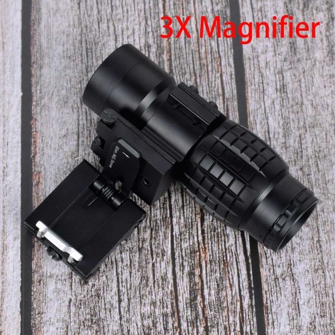 Tactical Collimator Sight Rifle 3x Scope Sight Riflescopes with Flip UP Mount Long Gun 20mm Picatinny Airsoft Rail Mount Hunting ► Photo 1/6