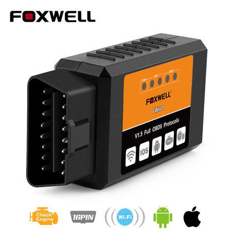 FOXWELL FW601 Universal OBD2 WIFI ELM327 V 1.5 PIC18F25K80 Scanner for iPhone IOS OBDII Scan Tool OBD 2 ELM 327 V1.5 WI-FI ODB2 ► Photo 1/6