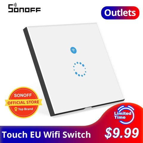 Itead SONOFF Outlets Touch EU Wifi Switch Smart Wall Touch Light Switch 1 Gang Touch/WiFi/APP Remote Smart Home Works with Alexa ► Photo 1/6