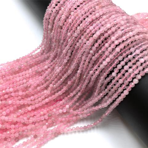 Natural Pink Quartzs Beads Faceted Stone Beads Small Real Beads 2mm 3mm 4mm Strand Bead For Jewelry Making Necklace  15'' Gift ► Photo 1/6