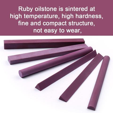 CHEERBRIGHT 6Pcs Ruby Sharpening Stone grit 3000# 6 Types Square/Triangle/Semicircle/Cylindrical/Edge/Rectangle Shape Whetstone ► Photo 1/6