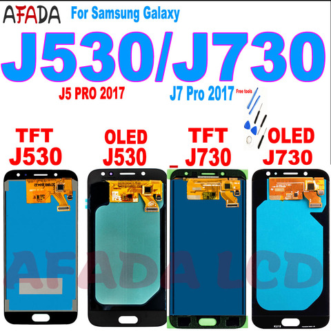 Super Amoled LCD For Samsung Galaxy J7 Pro 2017 J730 J730F LCD Display Touch Screen Digitizer Assembly J5 Pro J530 J530F LCD ► Photo 1/6