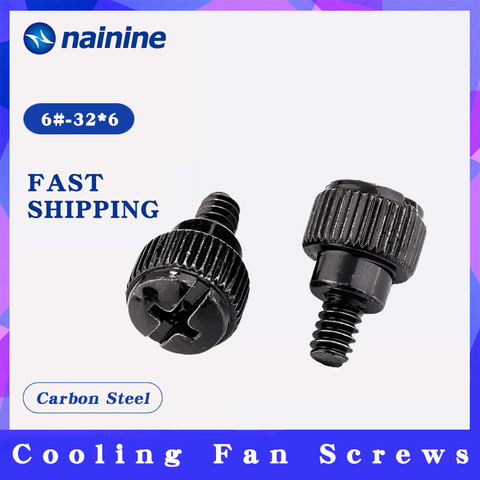 10Pcs 6#-32*6 Thread Teeth Computer PC Case Cooling Fan Toolless Adjustment Screw Thumbscrews Thumb Screw M3.5 HW110 ► Photo 1/4