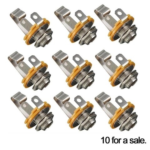 10 Pcs Electric Guitar Input Jack For All Electric Guitar & Bass Guitar 1/4