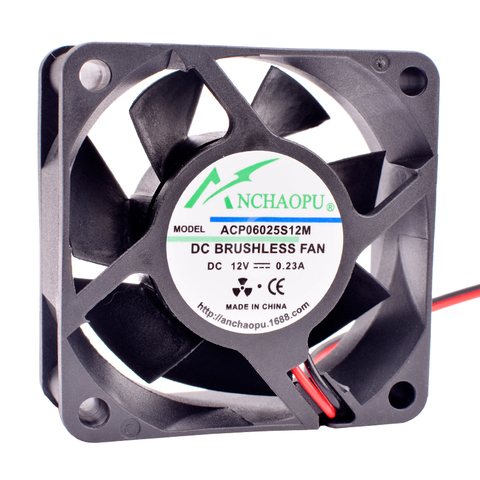 ANCHAOPU 6cm 60mm fan 6025 60x60x25mm DC12V 0.23A power charger chassis cooling fan ► Photo 1/4