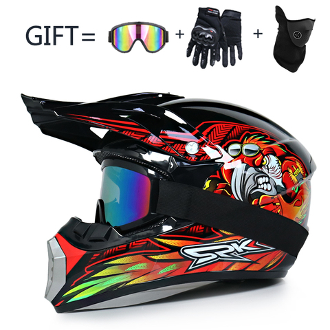 Buy One Get Three Motocross Helmet ATV Off Road Bike Downhill MTB DH Racing Helmet Capacete Casco Motoqueiro Protection Cascade ► Photo 1/6