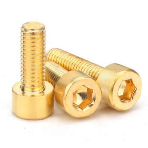 DIN912 [M3 M4 M5 M6 M8] Pure Brass Hex Hexagon Socket Cap Head Screws ► Photo 1/4