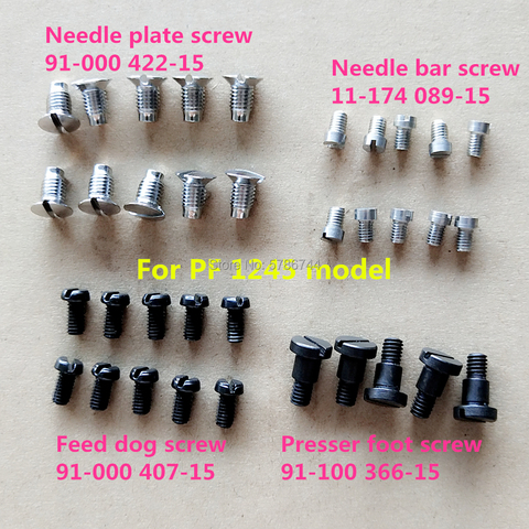 Needle plate screw #91-000422-15 Feed dog screw #91-000407-15 Needle bar screw #11-174089-15 foot screw #91-100366-15 for PF1245 ► Photo 1/1