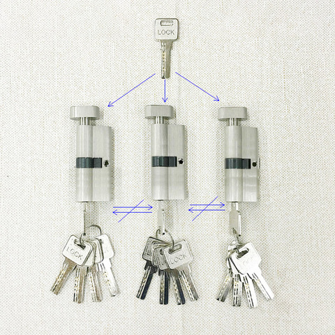 Secondary Management Same Master Key Open All Keys 70mm Cylinder Door  Security  Locks Brass Cylinder Single Interlocking ► Photo 1/4
