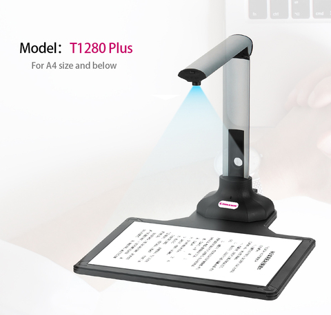 New version Scanner T1280 Plus Book Document Camera, 12 Mega-pixel, Camera HD, Capture Size A4, English Software, For office ► Photo 1/5