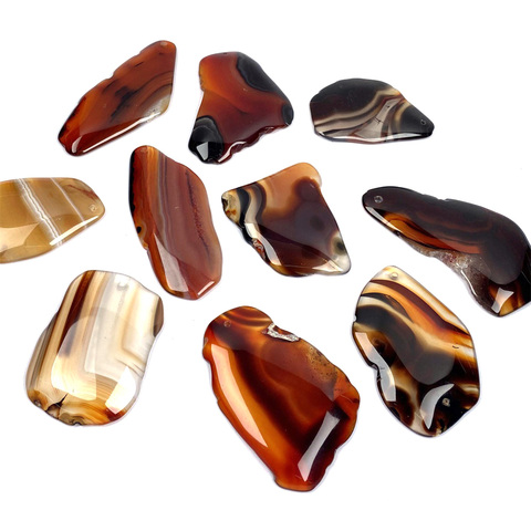1PC Natural Stone Irregular Striped Agates Pendant Necklace Charms Pendant for Jewelry Making DIY Necklace Size 30x45mm-35x55mm ► Photo 1/5