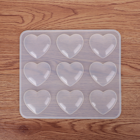 9 Cavity Bright Heart Silicone Mold Epoxy Resin Jewelry Pendant Making Cosmetic Tools DIY Hand Craft Casting Baking Tool ► Photo 1/1