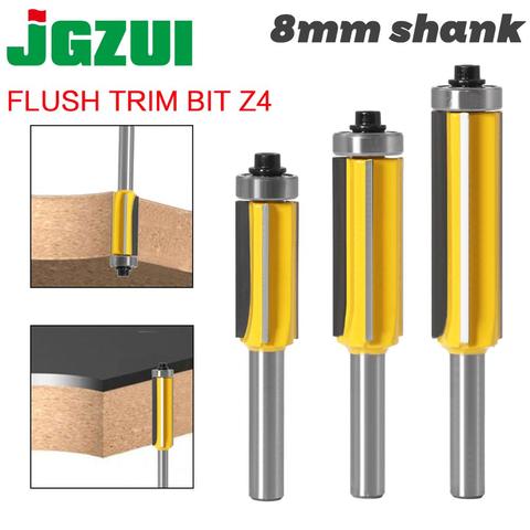 3pc 8mm Flush Trim bit Z4 Pattern Router Bit Top & Bottom Bearing Bits Milling Cutter For Wood Woodworking Cutters ► Photo 1/6