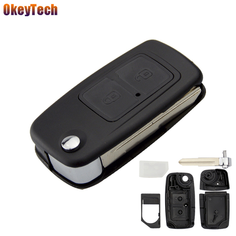 OkeyTech Folding Flip Car Key Shell For Chery A5 Fulwin Tiggo E5 A1 Cowin 2 Button Replacement Remote Control Fob Blank Key Case ► Photo 1/6