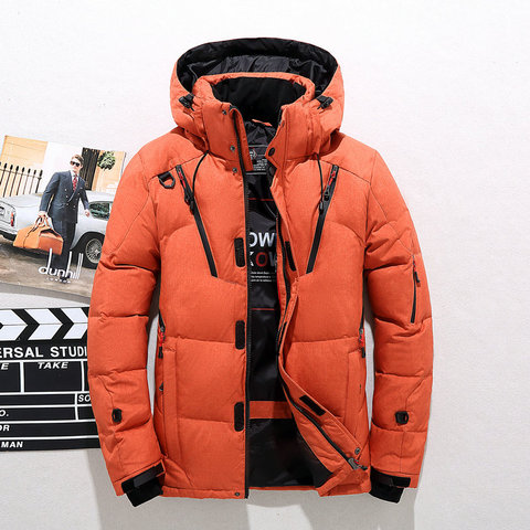 High Quality Thick Warm Winter Jacket Men Hooded Thicken Duck Down Parka Coat Casual Slim Down Mens Overcoat With Many Pockets ► Photo 1/6