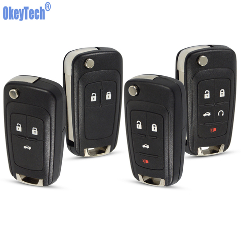 OkeyTech Flip Folding Remote Key Case Shell for VAUXHALL OPEL Insignia Astra Mokka Car Control Fob Cover Housing HU100 Blade ► Photo 1/6