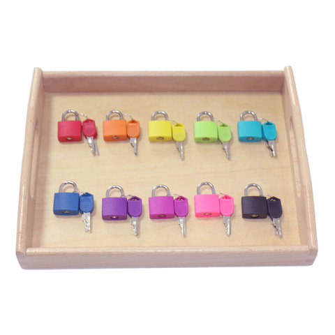 Wooden Montessori Tray Locks Set Educational Sensory Toys For Children Montessori Preschool Sensorial Materials Juguetes ML1344H ► Photo 1/6