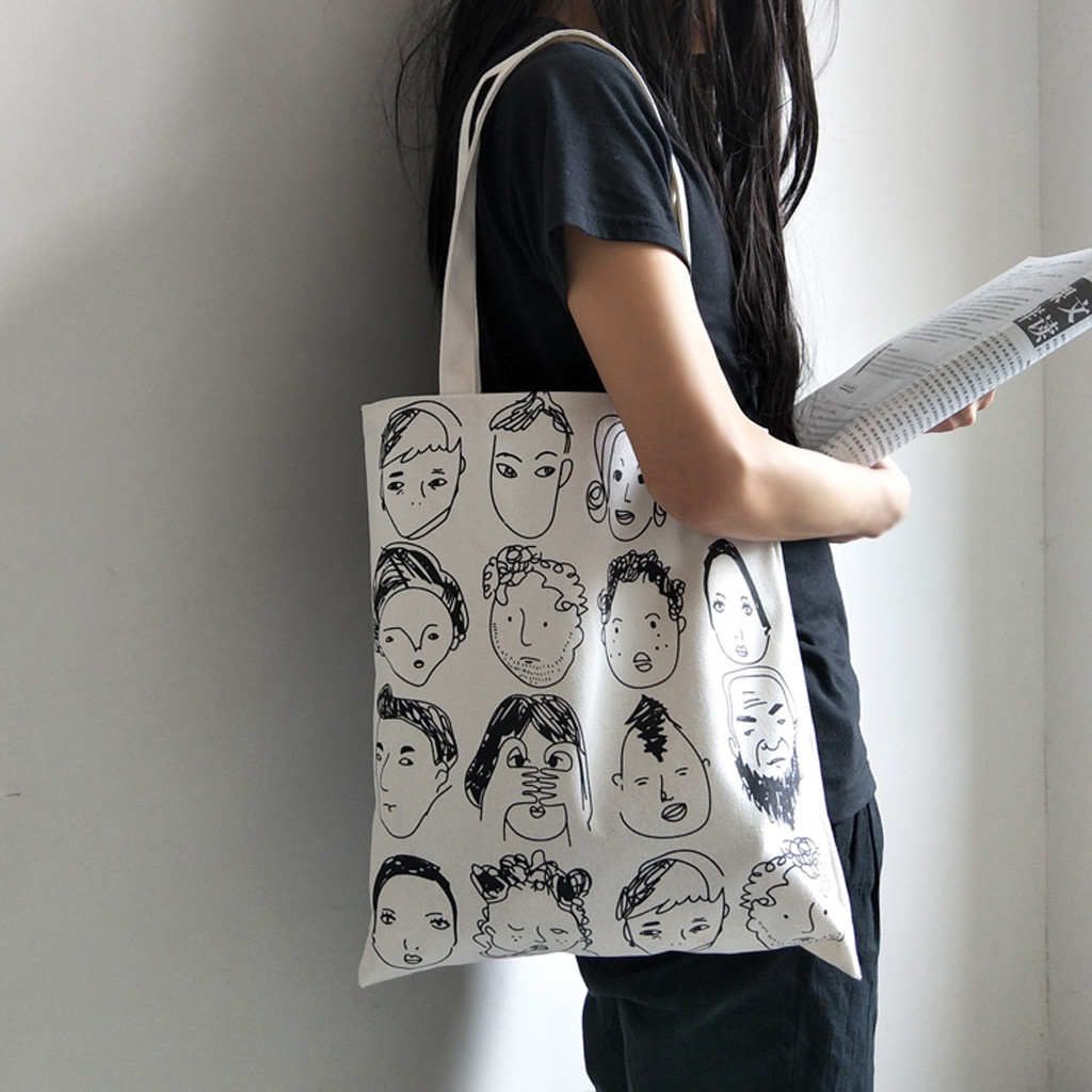 Women Shoulder Bag Printing Canvas Shopping Handbag Tote Shopper Bag