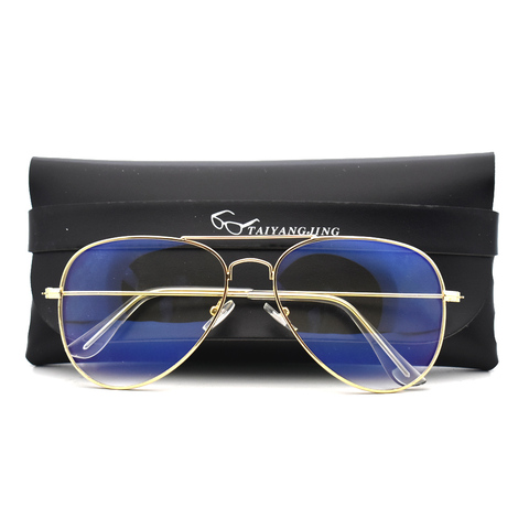 Fashion 2022 Blue Light Glasses Women Pilot Frame Anti Eye Eyestrain Goggles Transparent Eyewear Men Computer Glasses With Case ► Photo 1/6