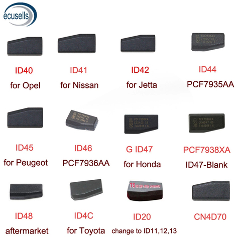 SALE! ID40 for Opel ID41 for Nissan ID42 for Jetta ID44 ID46 ID45 ID47 for Honda ID48 ID20 ID4C CN4D70 Transponder Car Key Chip ► Photo 1/1