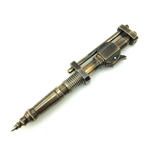 Outdoors Writing Tools EDC Brass Mechanical Sliding Pen Ballpoint Pen ► Photo 1/6