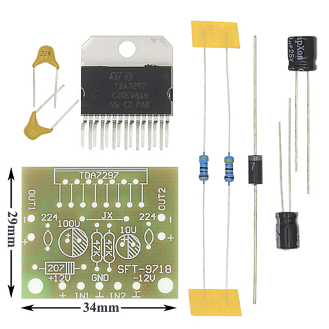 1set TDA7297 amplifier board spare parts dc 12v grade 2.0 dual audio encoding 15w electronic diy kit B52 ► Photo 1/6
