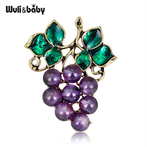 Wuli&baby Purple Stone Grape Brooches For Women Party Office Causal Brooch Pins Gifts ► Photo 1/6