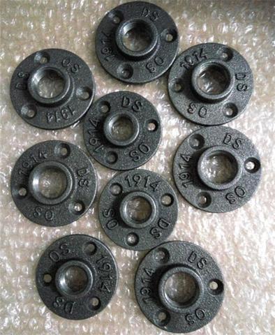 10pcs Iron Pipe Fittings Wall Mount Floor Antique DN15 Flange Piece Hardware Tool Cast Iron Flanges Gietijzeren Buisleidingen ► Photo 1/3