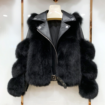 Real Fox Fur Coats With Genuine Sheepskin Leather Wholeskin Natural Fox Fur Jacket Outwear Luxury Women 2022 Winter New ► Photo 1/6