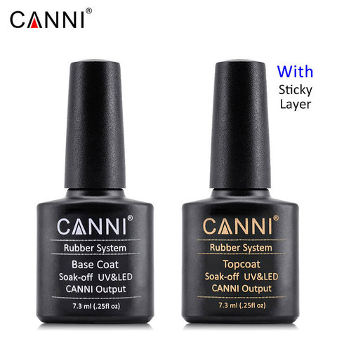 CANNI Brand Full Nail Art UV LED Fast Dry Varnish Rubber Base Coat Long lasting No Wipe Bright Shiny Topcoat UV Gel Nail Polish ► Photo 1/6