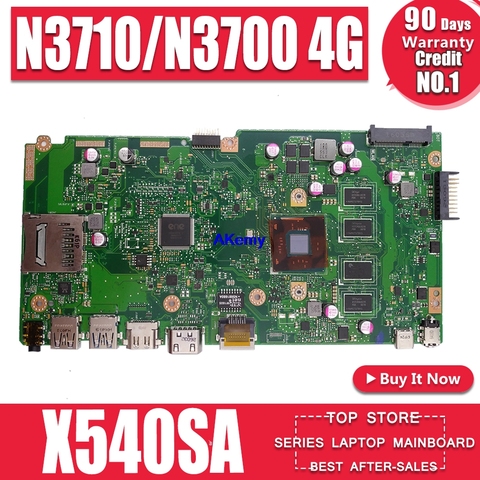 X540SA REV2.1 fit For Asus X540S X540SA N3700 CPU 4 cores Laptop motherboard W/ 4GB-RAM  test motherboard work 100% pay ► Photo 1/6