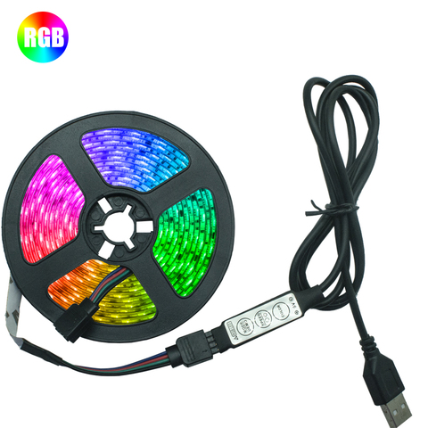 LED Strip Light USB SMD 2835 DC5V Flexible LED Lamp Tape Ribbon RGB TV Desktop