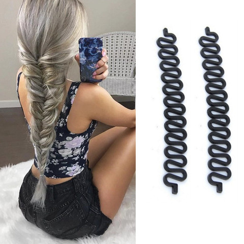 3pcs Women Hair Braid Tool Holder Clip Wave Hair Braiding Tool Weave Hair Braider Roller Hair Twist Styling Tool DIY Accessories ► Photo 1/5