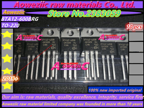 Aoweziic 2022+ 100% new imported original BTA12  BTA12-600BRG  BTA12-600B  BTA12-600CRG  BTA12-600C  TO-220 triac 12A 600V ► Photo 1/4