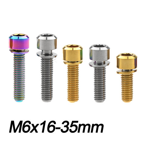 Xingxi Titanium Ti Bolt M6x16 18 20 25 35mm Srew with Washers for Bicycle Disc Brake Stem Clamp Bike Accessories Fasteners ► Photo 1/6