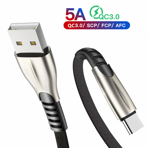 Quick Charge 4.0 3.0 usb type c cable 5a supercharge type-c cord fast charging data transmission charger wire for huawei phone ► Photo 1/6
