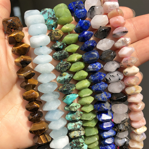 6*11mm Natural Irregular Special Cut Stone Jades Tiger Eye Aquamarines Turquoises Loose Beads For Jewelry DIY Making Bracelet ► Photo 1/6