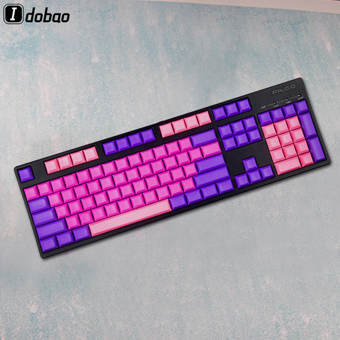 Blank Purple Pink Color Mixing PBT Keycaps For Mechanical mini Keyboard Dsa Keycaps Logitech Gamer Gh60 ANSI 87 Standard 104 ► Photo 1/6