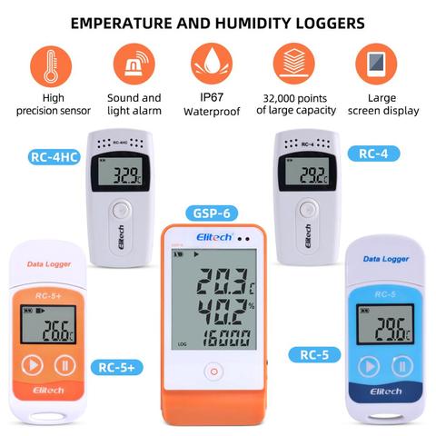 RC-4/4HC/5/5+/GSP-6 Digital USB Temperature Humidity Data Logger Built-in NTC Sensor High Precision Thermometer Data Logger ► Photo 1/6