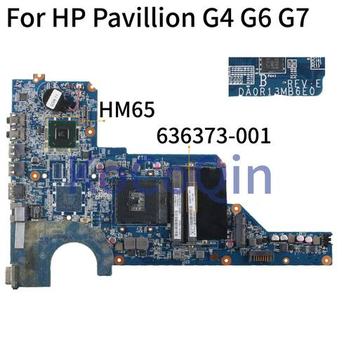 KoCoQin laptop Motherboard For HP Pavillion G4 G4-1000 G6-1000 G7 HM65 Mainboard 636373-001 636373-501 DA0R13MB6E0 DA0R13MB6E1 ► Photo 1/6