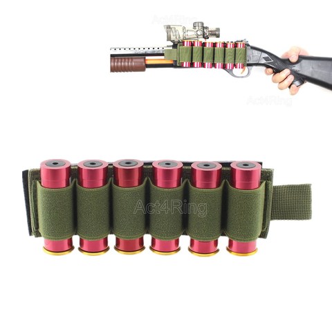 Tactical Hook Loop 6 Rounds Shotgun Shell Holder Shotshell Insert Card Strip with Adhesive Back for 12 Gauge ► Photo 1/6