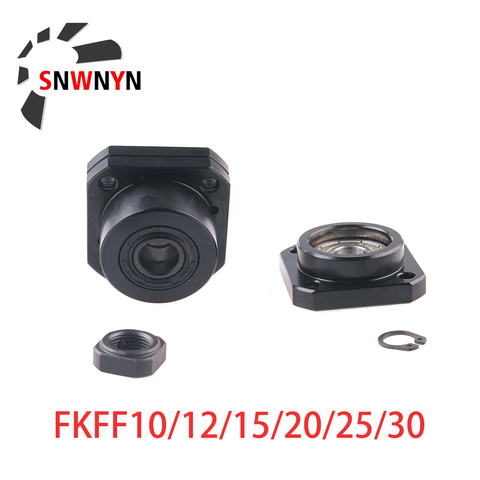 1 Set FKFF10/FKFF12/FKFF15/FKFF20 FKFF25 FKFF30 SFU1204 1605 Fixed Floated End Supports Bearing Mounts For Ball Screw For CNC ► Photo 1/6