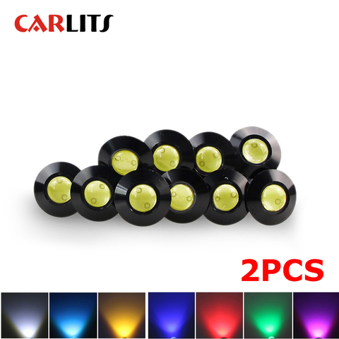 Car Styling 2pcs 23MM Ultra Thin LED Eagle Eye Daytime Running Lights 12v Backup Reversing Parking Signal Automobiles Lamps drl ► Photo 1/6