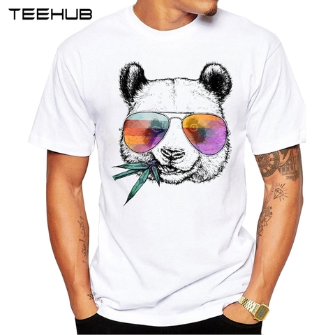 2022 TEEHUB New Men's Fashion Cool Panda Design T-Shirt Short Sleeve Cool Tops Hipster Tee ► Photo 1/3